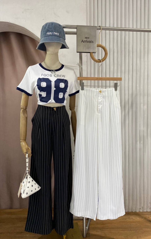 Stripe Wide Leg Trouser